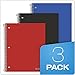 Oxford Spiral Notebooks, 1 Subject, College Ruled Paper, Durable Plastic Cover, 100 Sheets, Divider Pocket, 3 per Pack (10390), Red, Black and Blue