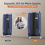 SHOWKOO Luggage Sets Expandable PC+ABS Durable Suitcase Double Wheels TSA Lock Blue - Image 5
