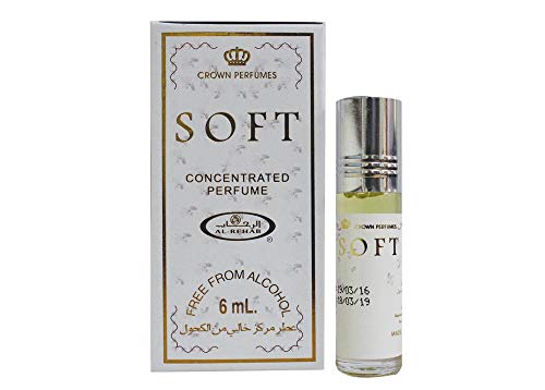 Parfum Al Rehab Attar Authentique Sans Alcool Halal 6 ml 100% Huile de Qualité Supérieure 6 ml x 6 PCS (Soft)