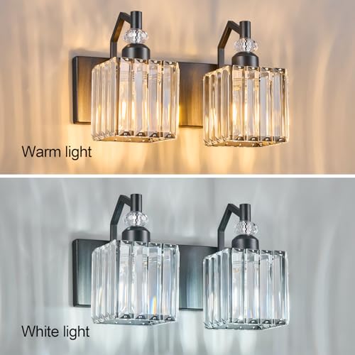 Image of 2 Light Bathroom Vanity Light Modern Black Vanity Light Fixtures Bathroom Light Fixtures Over Mirror Crystal Vanity Lighting Fixtures