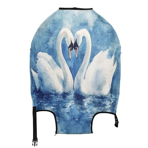 Joisal Swan Couple Blue Suitcase Cover Fit 18-32 Inch Suitcase Identifiers2