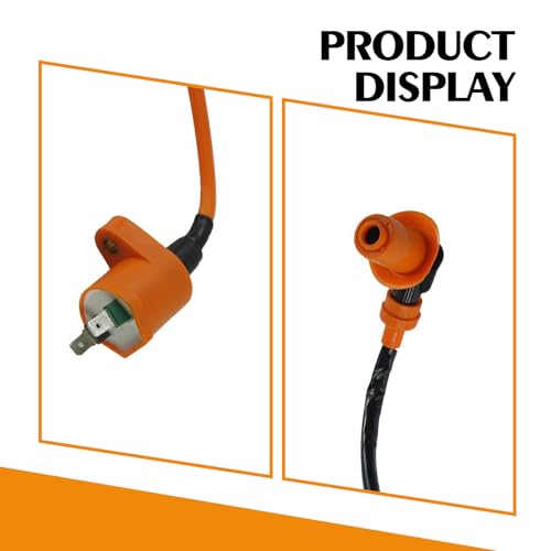 DYEKNEE 2 PCS Motorcycle Engine Ignition Coil, GY6 50cc-90cc 110CC 125cc 150cc Four-stroke Engine Modification High Voltage Accessories, Universal for Motorcycles Off-road Vehicles Scooters (Orange) - Thumbnail 4