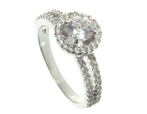 Preisvergleich Produktbild Unbekannt Schmucktrendzone Fashion-Ring, Damen-Ring, Zirkonia Weiss, antiallergen Nr.700160