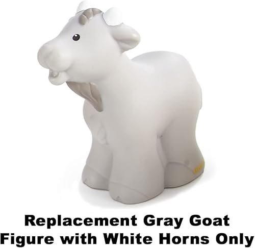 Miniatura 4 de Pieza de repuesto para juego de pesebre Fisher-Price Little People  DPX53  Figura de cabra gris con cuernos blancos  Funciona con muchos juegos