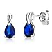Produktbild Miore Ohrringe Damen tropfen Ohrhänger mit Edelstein/Geburtsstein Saphir in blau aus Weißgold 9 Karat / 375 Gold, Ohrschmuck