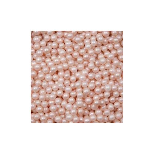O Creme Pink-Ivory Edible Sugar Pearls Cake Decorating Supplies for Bakers: Cookie, Cupcake & Icing Toppings, Beads Sprinkles For Baking, Certified, Candy Sugar Ball Accents (5mm, 8 Oz)