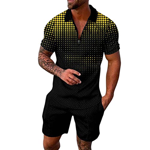 Ensemble short et t-shirt d'été pour homme tenue de plage décontractée 2 pièces imprimé