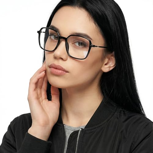 Image of LENSKART BLU | Zero Power Blue Cut Computer Glasses | Anti Glare, Lightweight & Blocks Harmful Rays | Black Full Rim Round | 100% UV Protected | For Men & Women | Medium | LB E14789