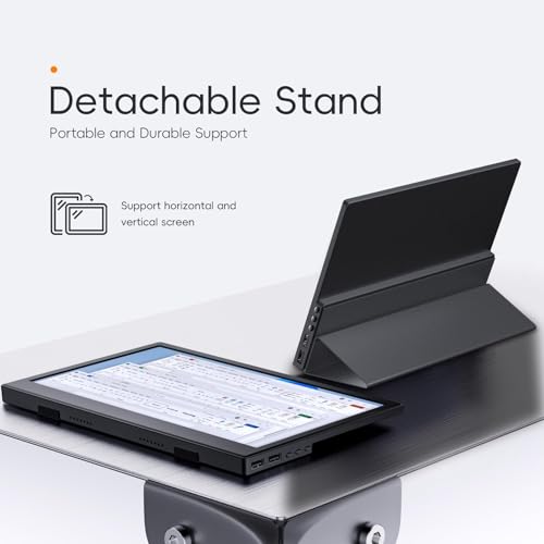 Image of JUSTTHINK Small Portable Monitor 11.6 inch, Ultra-Slim Mini Monitor | Display with Smart Cover Plug & Play USB-C /HDMI External Second Screen Travel Monitors for Laptop, Phone