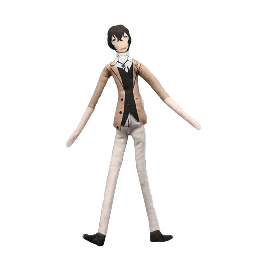 Jilijia Dazai Osamu Figure Funny Twistable Pillow BSD Nakahara Chuuya Anime Soft Stuffed Throw Figures Home Sofa Decorations Gifts for Fans 28CM
