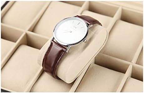 12 Grids Watch Box, Watch Display Case with Glass Lids and Removable Pillow, Lockable Luxury Jewellery Box Organizer (Black)