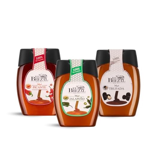 El Brezal - Miele Piccante e Tartufo - Peperoncino, Jalapeno e Miel al Tartufo, Natural Honey 100% Spagnolo, Aromi Intensi per Carne, Insalata, Pizza, Dessert, Salse e Delizie Gourmet (3 x 350gr)