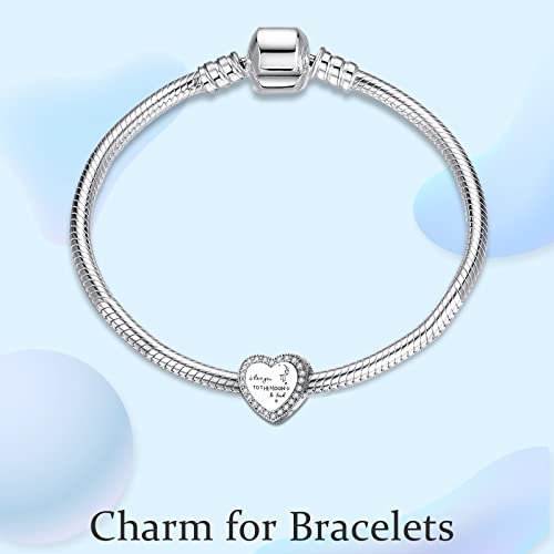 Mgiul Moon Star Heart Dangle Charms For Women Bracelets Necklaces With 5A Cubic Zirconia,925 Sterling Silver Pendants Beads Jewelry Gift For Women Girls Boys At Christmas,Mother's Day,Birthday. #TOP3