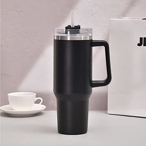 Simply Modern 40 Oz Tumbler Simple Stainless Steel Water Bottle Cup with Handle and Straw Vacuum Insulated for Hot Iced Coffee Tea Beverage Travel Mug Container (Pink) by Qyuanzh - Image 5