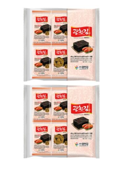 Amazon.co.jp: 【韓国海苔】広川キム 明太子味 味付けのり 4g×12個