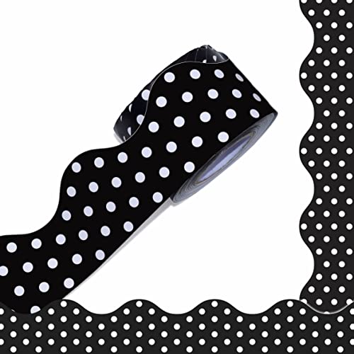 Image of 60 Feet Bulletin Board Borders, Scalloped Rolled Border Trim Decoration Bulletin Boards, Walls, Desks, Windows, Doors for School, Classroom & Offices