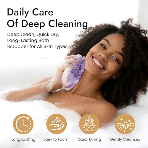 African Sponge Net 5-piece exfoliating Scrub is Suitable for All Skin Types,Bath Sponge for the face and Body, Durable and Gently Exfoliation — view 4
