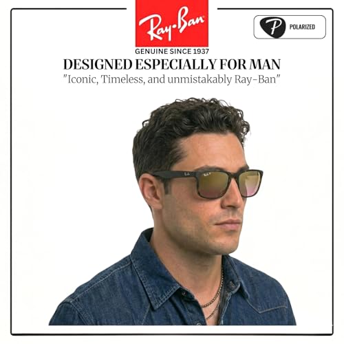 Image of Ray-Ban RB4264 CHROMANCE POLARIZED Square Shape Sunglasses for Men with Official Eyewear Kit