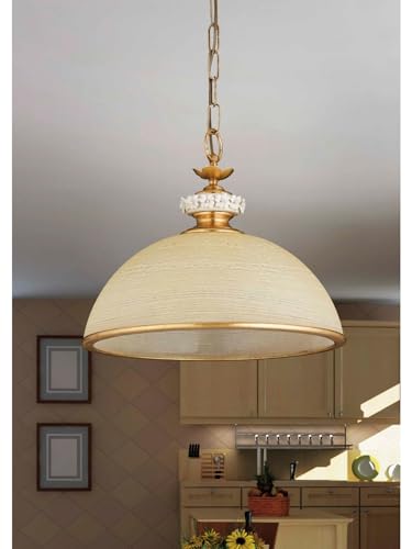 Generico Ljuskrona murano glas guld blad porslin 1 ljus So 142/45 ljus för vardagsrum, matsal, barnrum, sovrum.