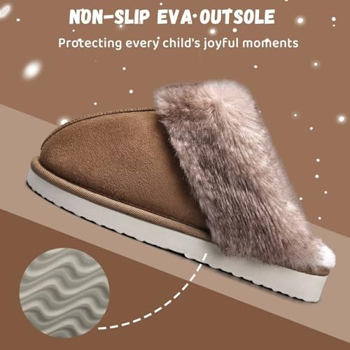 Image of IceUnicorn Kids Slippers Girls Boys Fuzzy House Shoes Bedroom Slides | Warm Memory Foam Slippers Indoor Outdoor