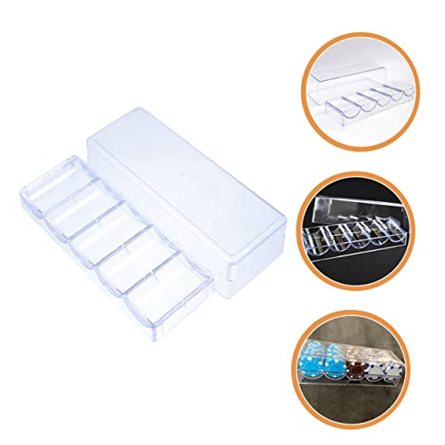 BIUDECO Coin Holder Coins Organizer Storage Case Medal Display Collection Supplies Chip Box Clear Tray with Lid Serving Tray for Collectors Coin Rack