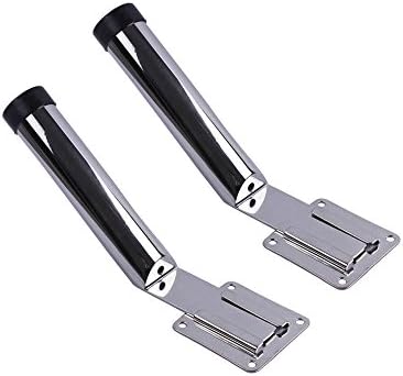 Coolso 2 PCS Stainless Steel Slide Mount Removable Fishing Rod Holder,Tube Length =8-1/2" Come with PVC Liner(Pair)