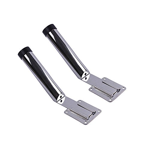 Coolso 2 Pcs Stainless Steel Slide Mount Removable Fishing Rod Holder,Tube Length =8-1/2" Come With Pvc Liner(Pair) #TOP2