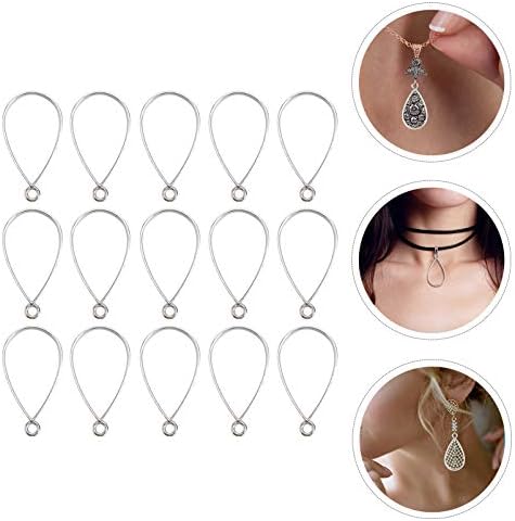 Holibanna 50Pcs Open Back Bezel Pendants Water Drop Shaped Geometric Hollow Frame Pendant Blank Bezel Trays for DIY Resin Crafts Jewelry Making Supplies 38 * 20mm Bronze