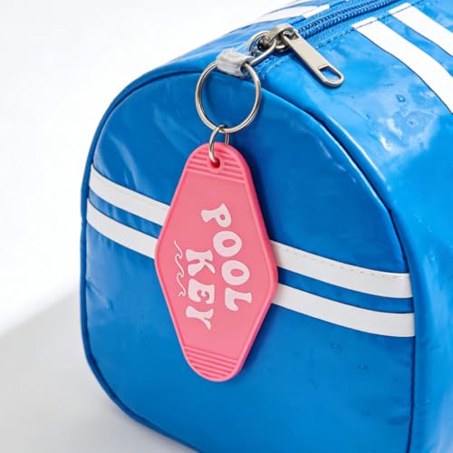 Image of Pool Key Keychain Plastic Vintage Motel Keychain Key Tag Pool Accessories for Women Men