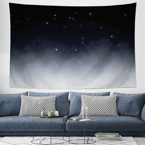 Tapiz dormitorio JRISEMECY de microfibra, gran decoración de pared con niebla y cielo nocturno