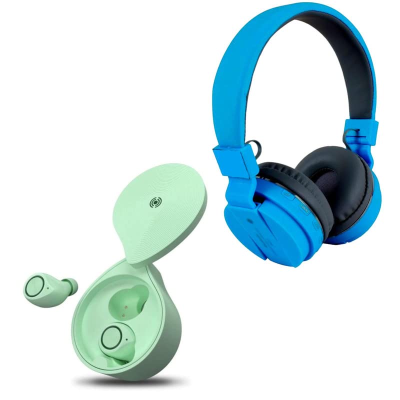 Cospex Combo Pack of 2 Items - Comfortable On-Ear Bluetooth Wireless Headphone, Mini Earbuds with Magnetic Charging Case, 30 Hours Playtime, IPX5, Bluetooth Earbuds (1 Year Warranty)-picture-25