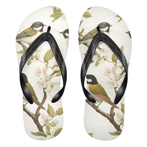 Bird Flowers Spring Peach Blossom Flip Flop Beach Summer Casual Sandal for Women & Men Shower Shoes 20861088