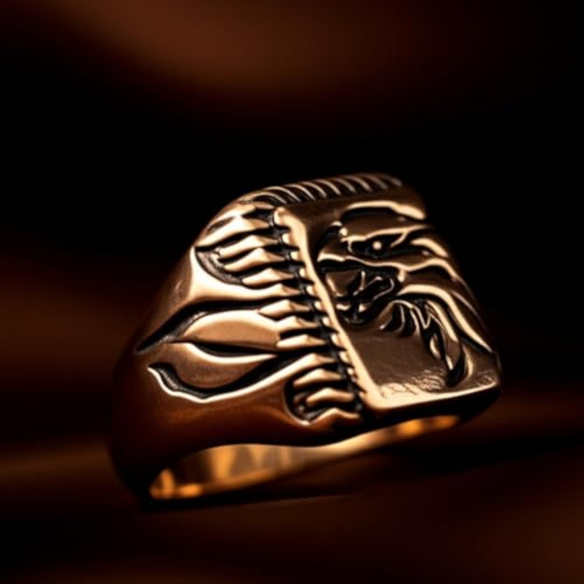 Royal Series Eagle Fire Ring, Pure Stainless Steel