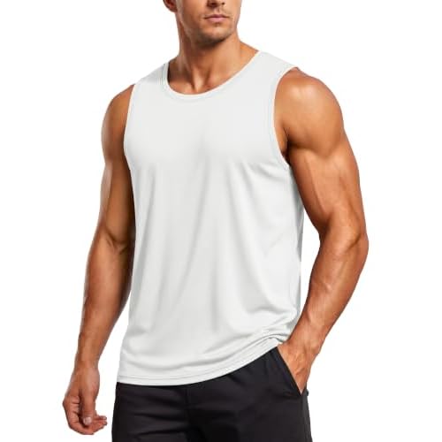 TACVASEN Men's Tank Tops Dry Fit UPF 50+ Sleeveless Shirts Workout Muscle Shirts Gym Tank Running Athletic Bodybuilding