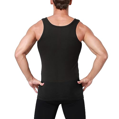 Unterhemd Herren 5er Pack 100% Baumwolle Tank Top Männer Schwarz