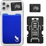 The Gecko Adhesive Card Wallet for Cell Phones, Ultra Slim & Custom Designed in Blue