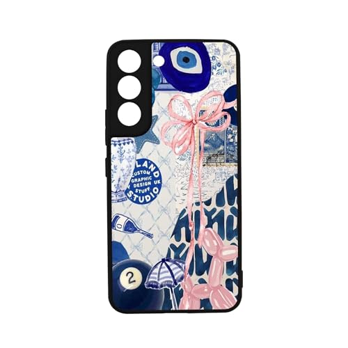 qizjio Collage Trendy Phone Case Shockproof Protective Preppy Bow Phone Cover for Samsung Galaxy S22