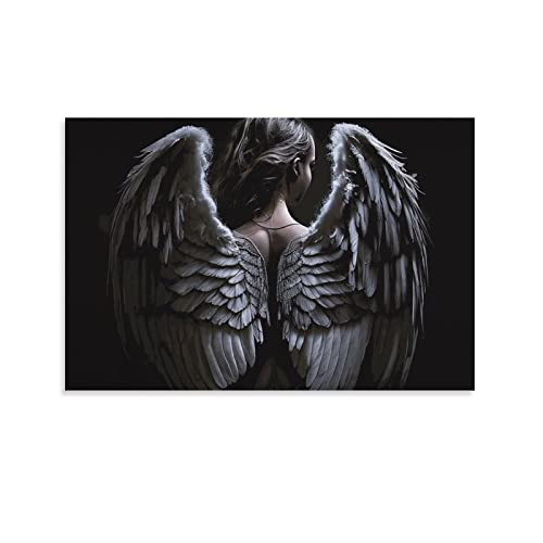Cuadros Decoracion Salon Grandes 50x70cm Sin marco Póster vintage Alas de ángel Pintura impresa de alas en la parte posterior de una mujer Lienzo Pintura Poster de arte mural para Decoracion de pared