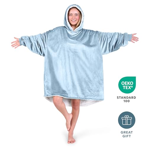 Image of Bare Home Wearable Blanket Hoodie - Soft Plush Sherpa - Warm and Cozy - Oversized Wearable Blanket