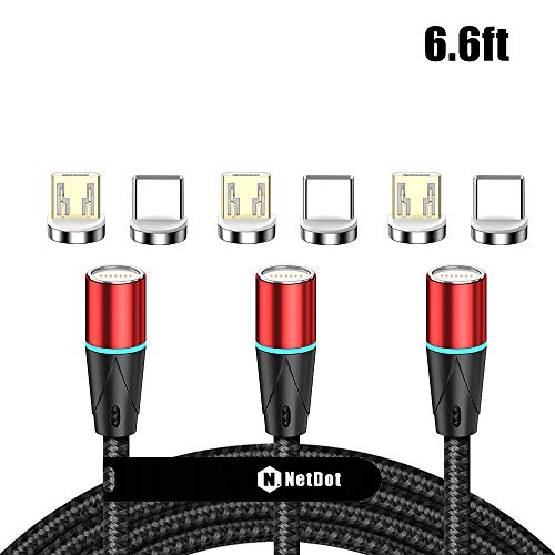 NetDot Gen12 Micro USB and USB-C Magnetic Fast Charging Data Transfer Cable Compatible