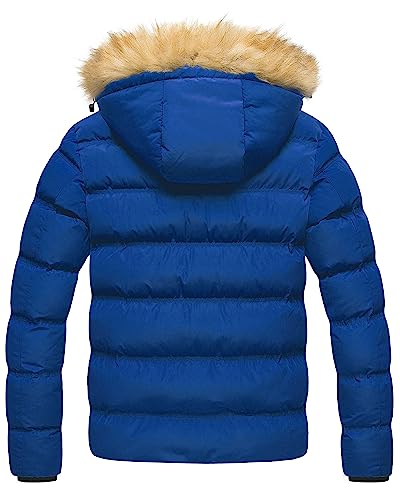 Image of Pursky Men's Puffer Jacket Waterproof Winter Bubble Coats Ski Parka Fur Hooded