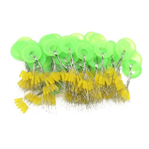 ANNIBBY 600 Pcs Orange Rubber Fishing Bobber Stopper,6 in 1 Float Sinker Stops,Floats for Fishing,L M S Float Stop Available (Orange Oval, Small)