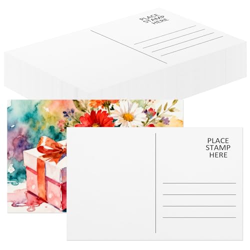 LOTMER 100 Pack Watercolor Postcards 100% Cotton 140lb/300gsm Blank Postcards 4x6 Inch Watercolor Paper Post Cards Blank Watercolor Cards for DIY Mailing Painting Invitations Gift Cards