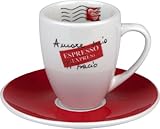 Konitz Coffee Bar Amore Mio No.2 Espresso Doppio Cups/Saucers, Set of 4