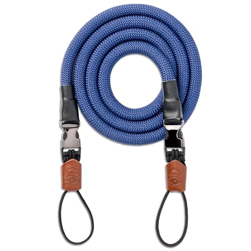 C-Rope Kameragurt Climber aus Kletterseil, Umhängegurt, Kamera-Gurt für alle Kameras aus Kletter-Seil (Navy Blue, 125cm)
