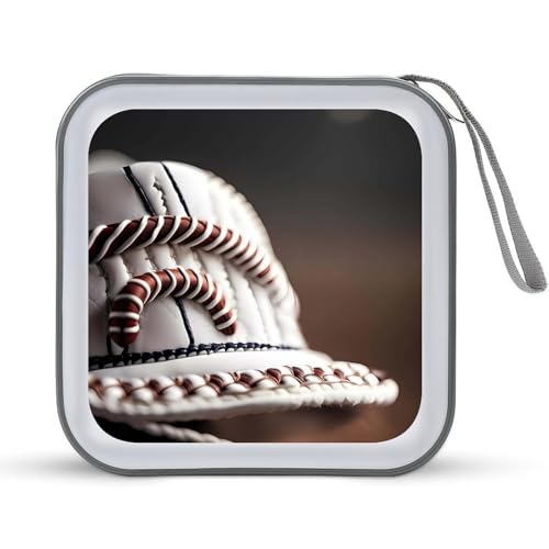 Boîtier rigide pour 40 DVD avec style dentelle de baseball et zip robuste