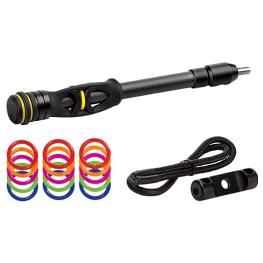 Trophy Ridge Hitman Bow Stabilizer, 8", Comes Pre-Assembled with 2 Removable 1oz Weights, Includes Wrist Strap, Mounting Bar, and Colored Rings, Silent Pursuit, Quick Connect and Disconnect System