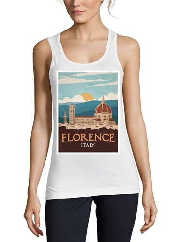 Débardeur femme Florence Italy en coton blanc idéal pour vos vacances et sorties estivales