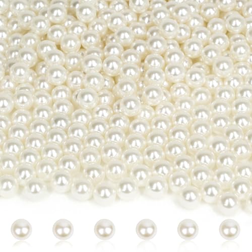 2800PCS 6mm Ivory No Hole Pearl Beads for Crafting and Vase Fillers