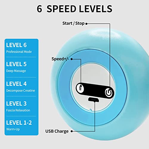 Mini Massage Gun Neck Massager Shoulder Back Massager Upgrade - Portable Handheld Electric Massager 6 Speed Quiet Percussion Massage Gun Deep Tissue For Muscle Massager Gun Body Pain Relief, Blue #TOP1